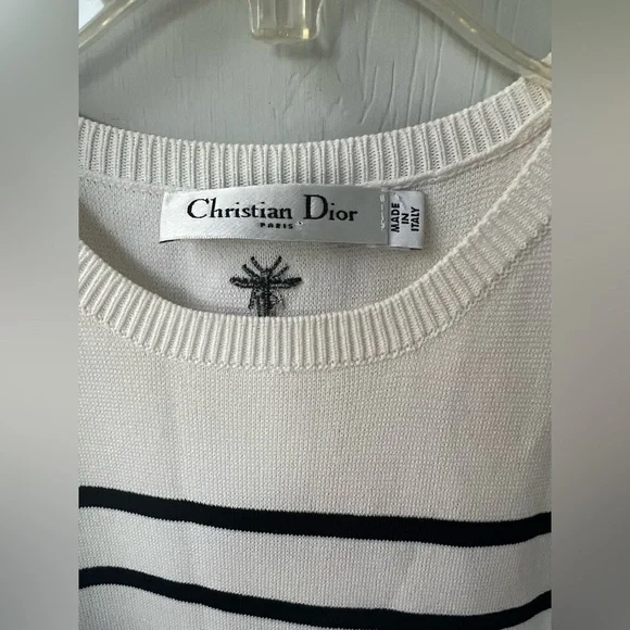 Christian Dior Silk/Cotton Striped Vest (US 8) - Picture 10 of 13